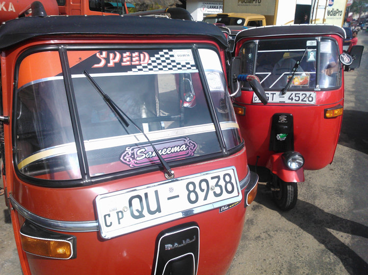 Advice on hiring  Sri Lankan three wheeled TukTuk Taxis