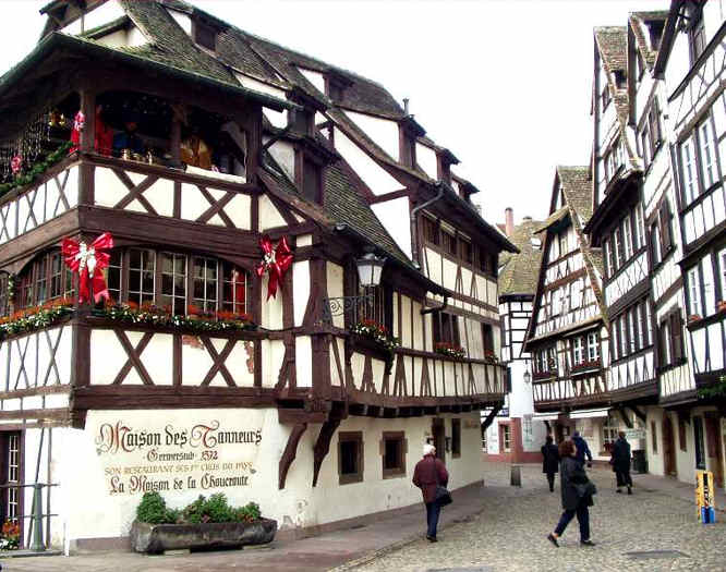 Half timbered houses of Strasbourg Xmas Market