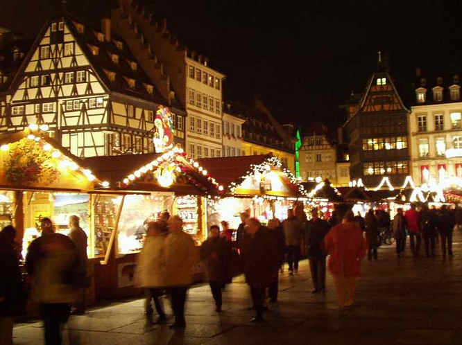 Strasbourg Christmas Market at night