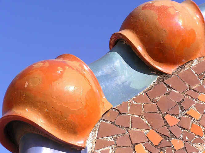 Gaudis Casa Batllo roof in Barcelona