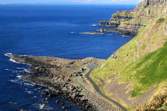 Giant's causeway costal road in Northern Ireland