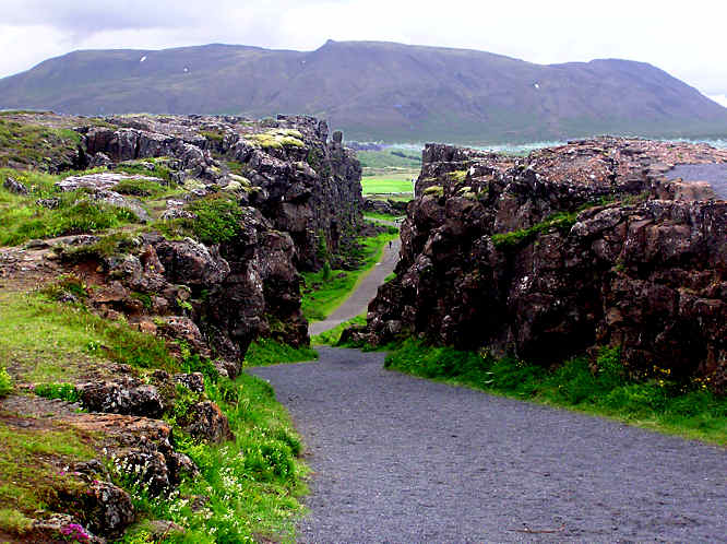 Mid-Atlantic rift valley in Iceland