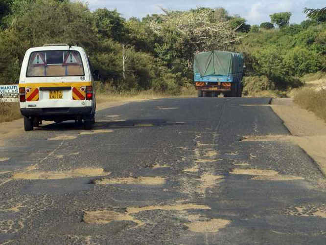 Bad condition of the roads in Kenya