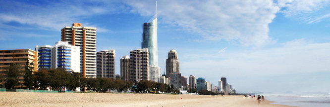 photo of holiday hotels on a sandy beach