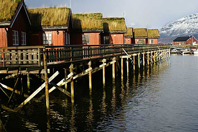 fishermans stilted houses in Norway