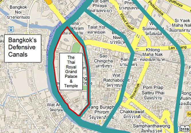 Bangkok defensive canal map