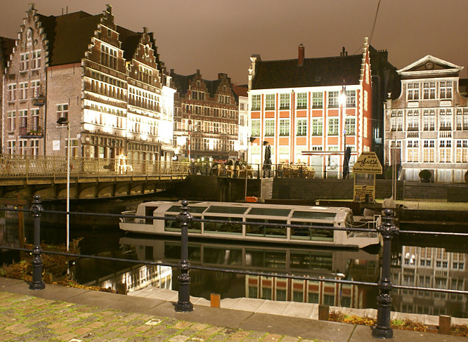 Ghent harbour at night