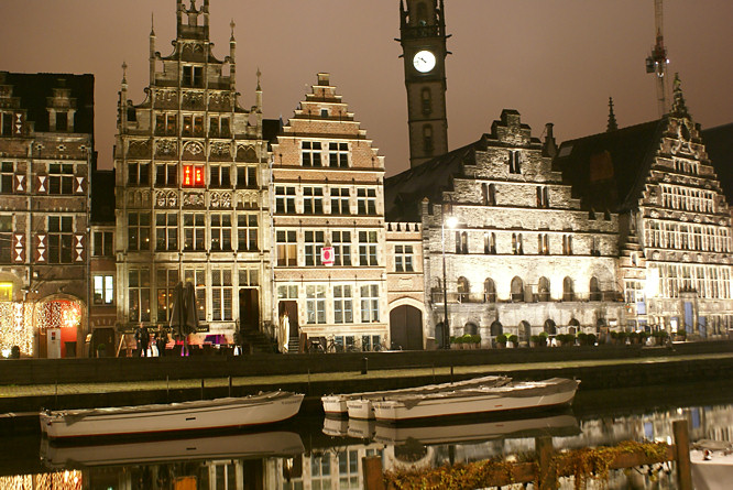 Ghent harbour at night