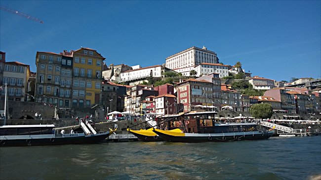 Porto's river Douro tourist boats at Cais da Ribeira