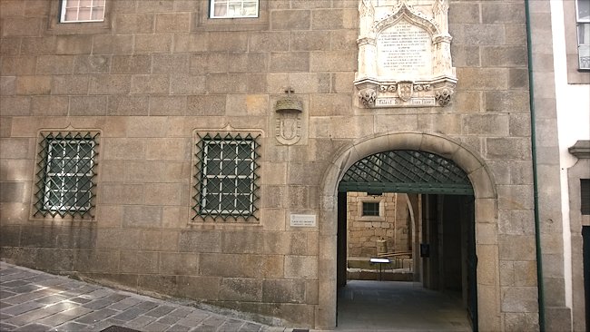 Entrance to Henry the Navigator's House Casa do Infante in Porto