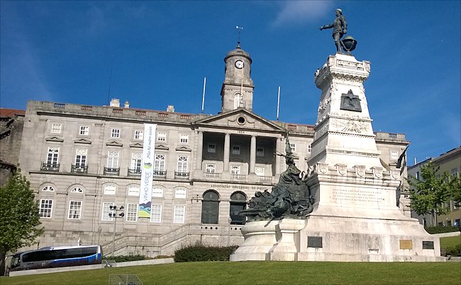 The Stock Exchange of Porto and Henry the Navigator Statue