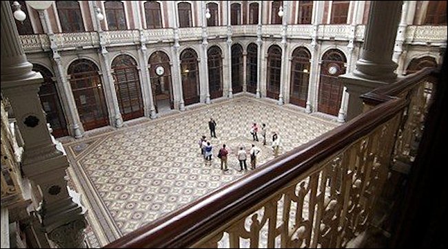 The trading floor of the Stock Exchange of Porto in the Palacio da Bolsa