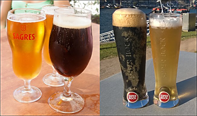 Sagres Petra Stout and super Bock Stout beer