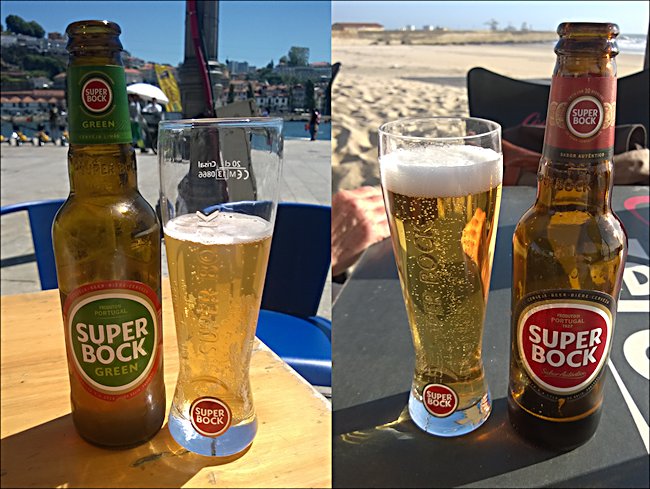 Super Bock original and Green beer