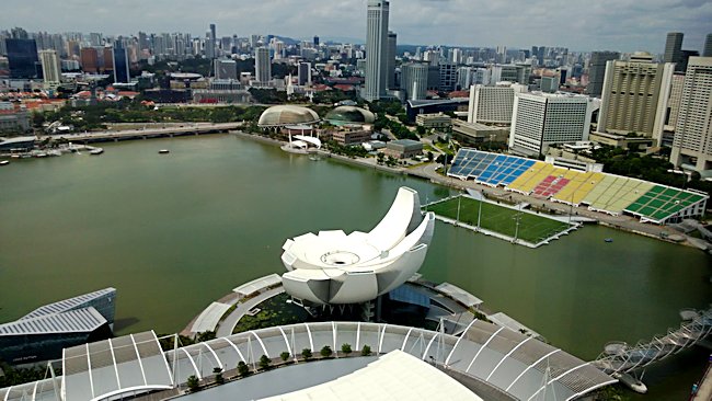 The Public Roof Top Viewing Gallery of the Marina Sands Hotel in Singapore