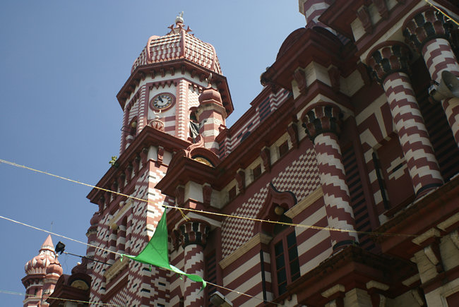 Colombo Jami Ul Alfar Muslim Mosque in Pettah