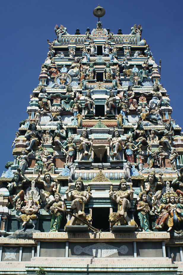 One of the two tall towers of the Colombo Old and New Kathiresan Kovils Hindu Temples in Pettah